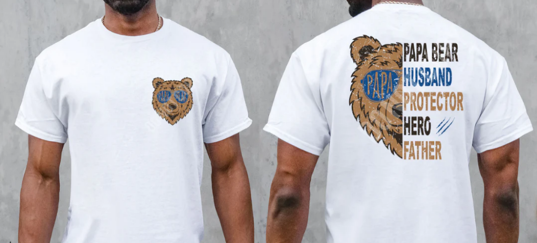 Papa Bear Front and Back *Made to Order*