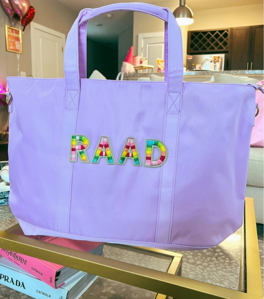 Lilac Nylon Tote – Shine and Design Lilac Nylon Tote – Shine and Design